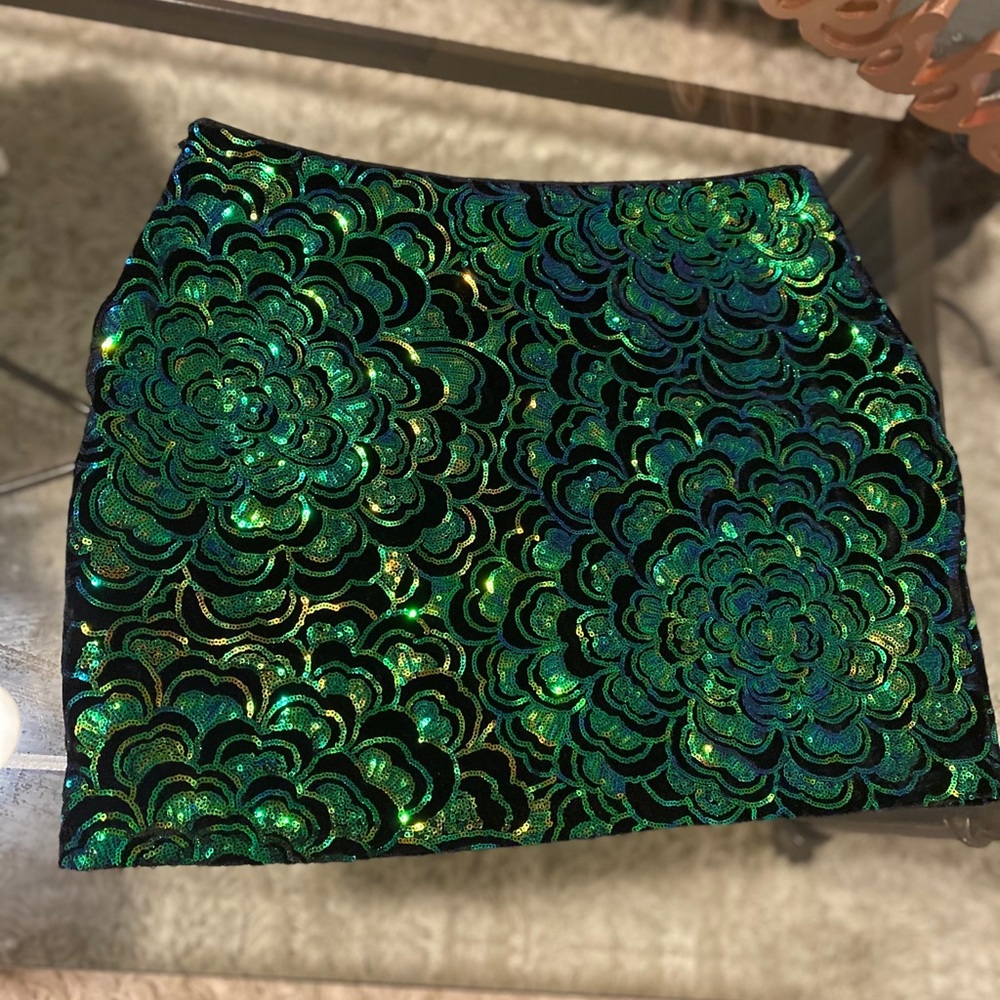 Green Sequin Skirt